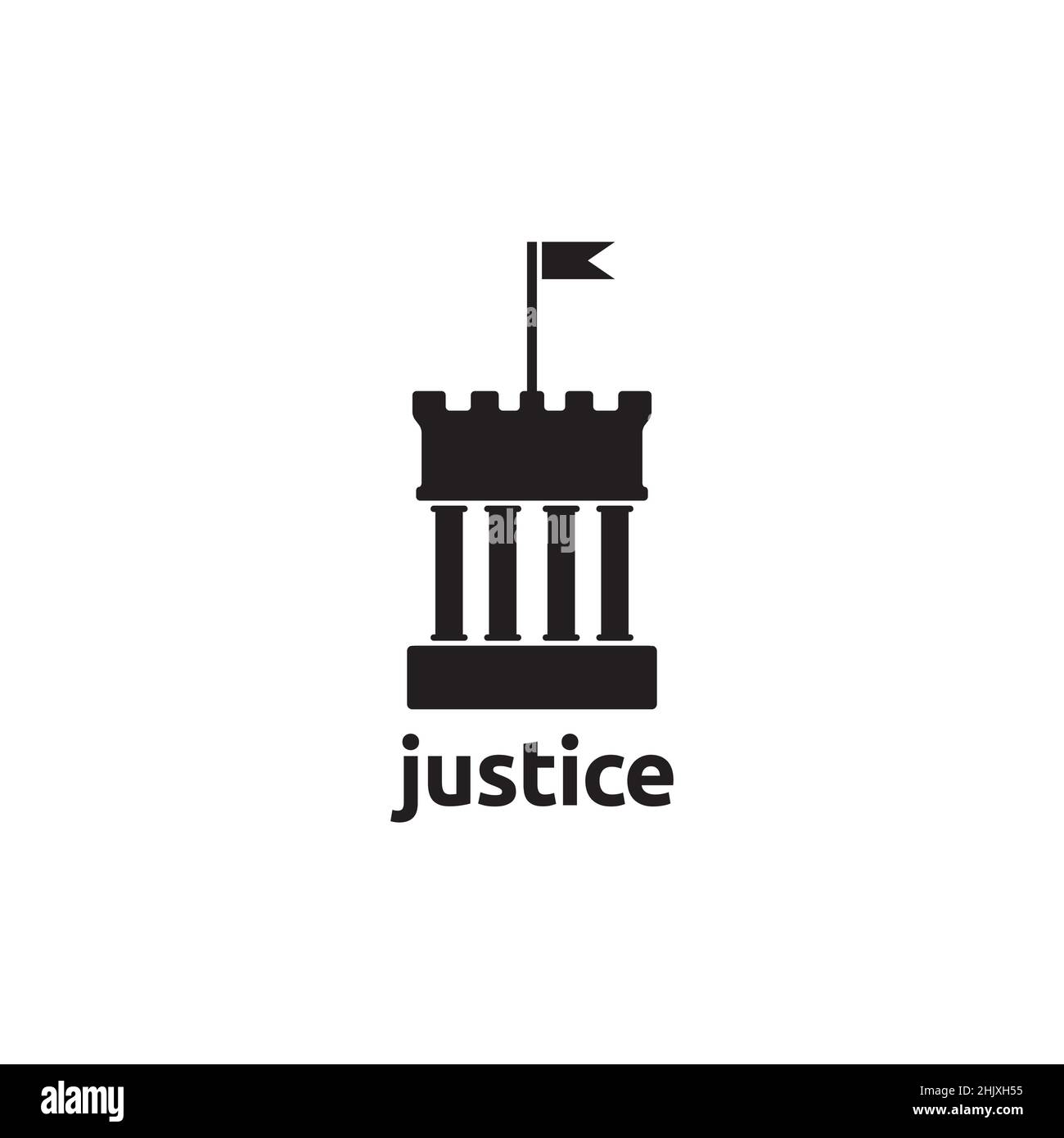 pilier avec logo de loi de drapeau, vecteur symbole graphique icône illustration idée créative Illustration de Vecteur