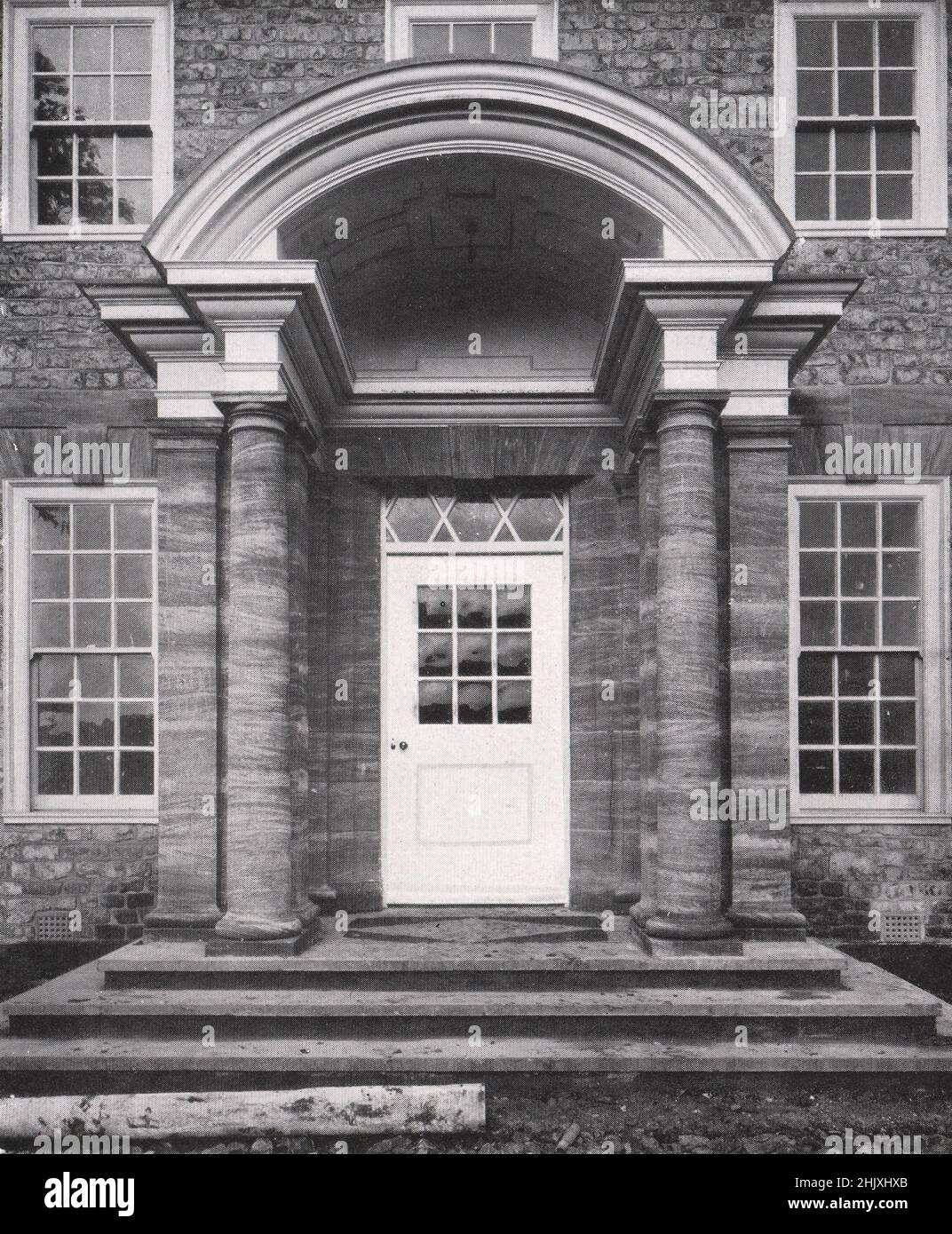 Horn Park, Dorset : porche d'entrée est. T. Lawrence Dale, architecte (1908) Banque D'Images