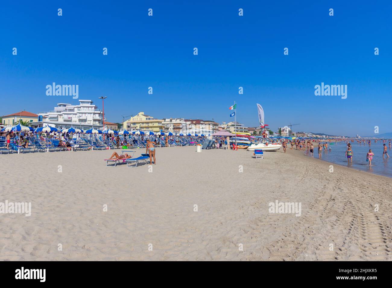 Seascape, Plage de Porto Potenza Picena, Marche, Italie, Europe Banque D'Images