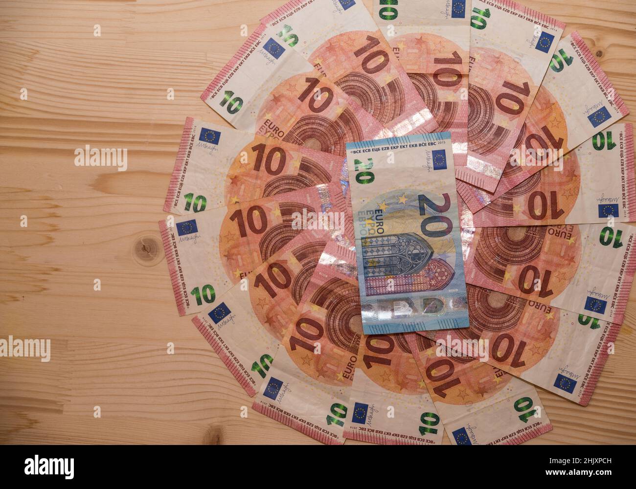 Euro Paper la monnaie comme modèle - capitaux propres et actifs Banque D'Images