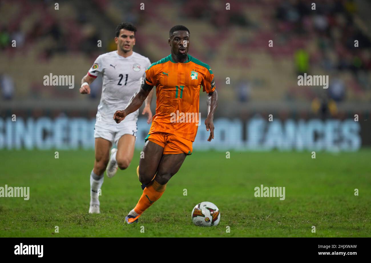 Yaoundé, Cameroun, 26 janvier 2022 : !!Au cours du Cameroun contre les Comores- coupe d'Afrique des Nations au stade Olembe.Prix Kim/CSM. Banque D'Images