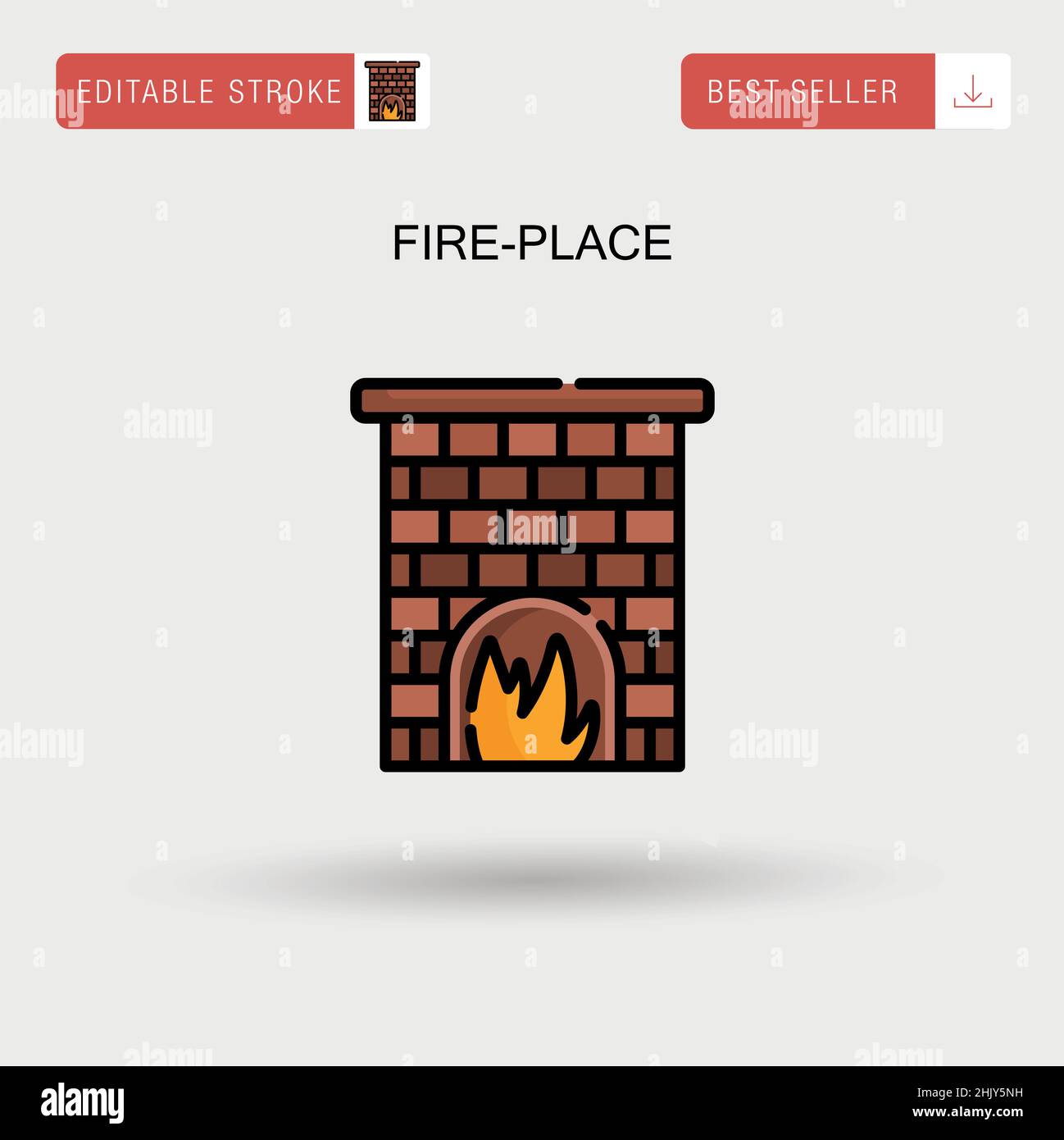 Icône de vecteur simple Fire-place. Illustration de Vecteur