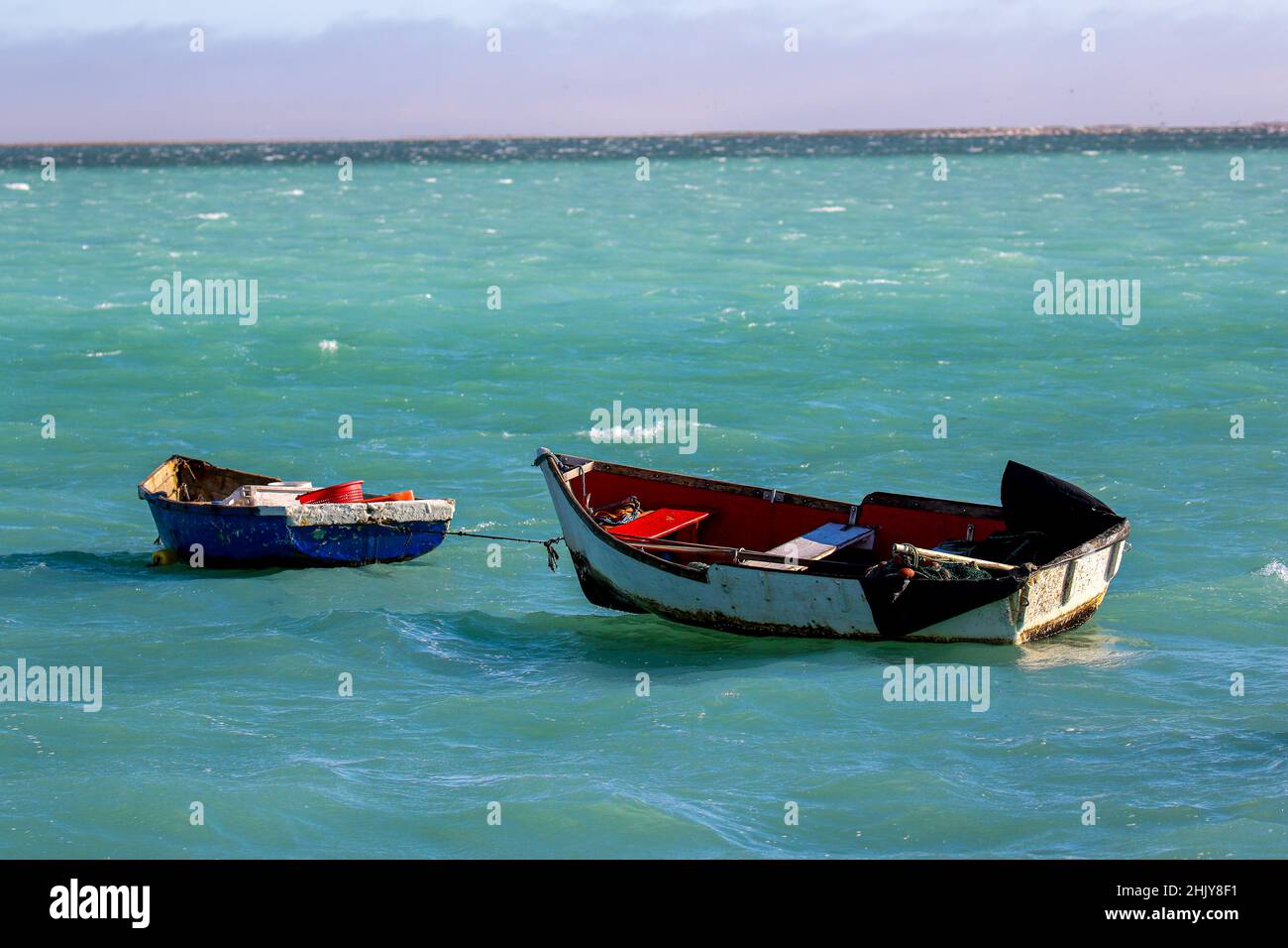 Bateaux de pêche, Walvis Bay, Namibie Banque D'Images