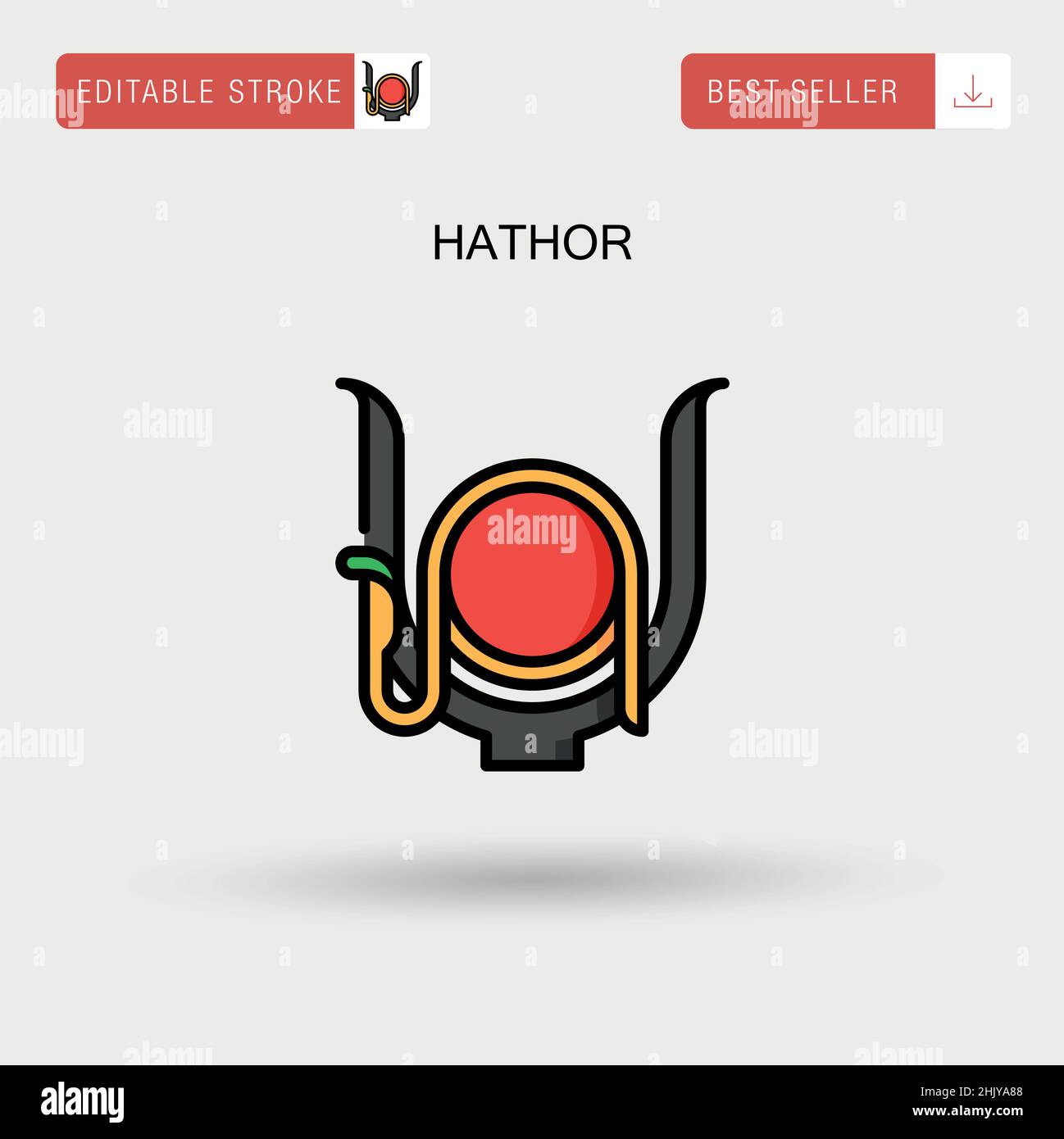 Icône de vecteur simple Hathor. Illustration de Vecteur