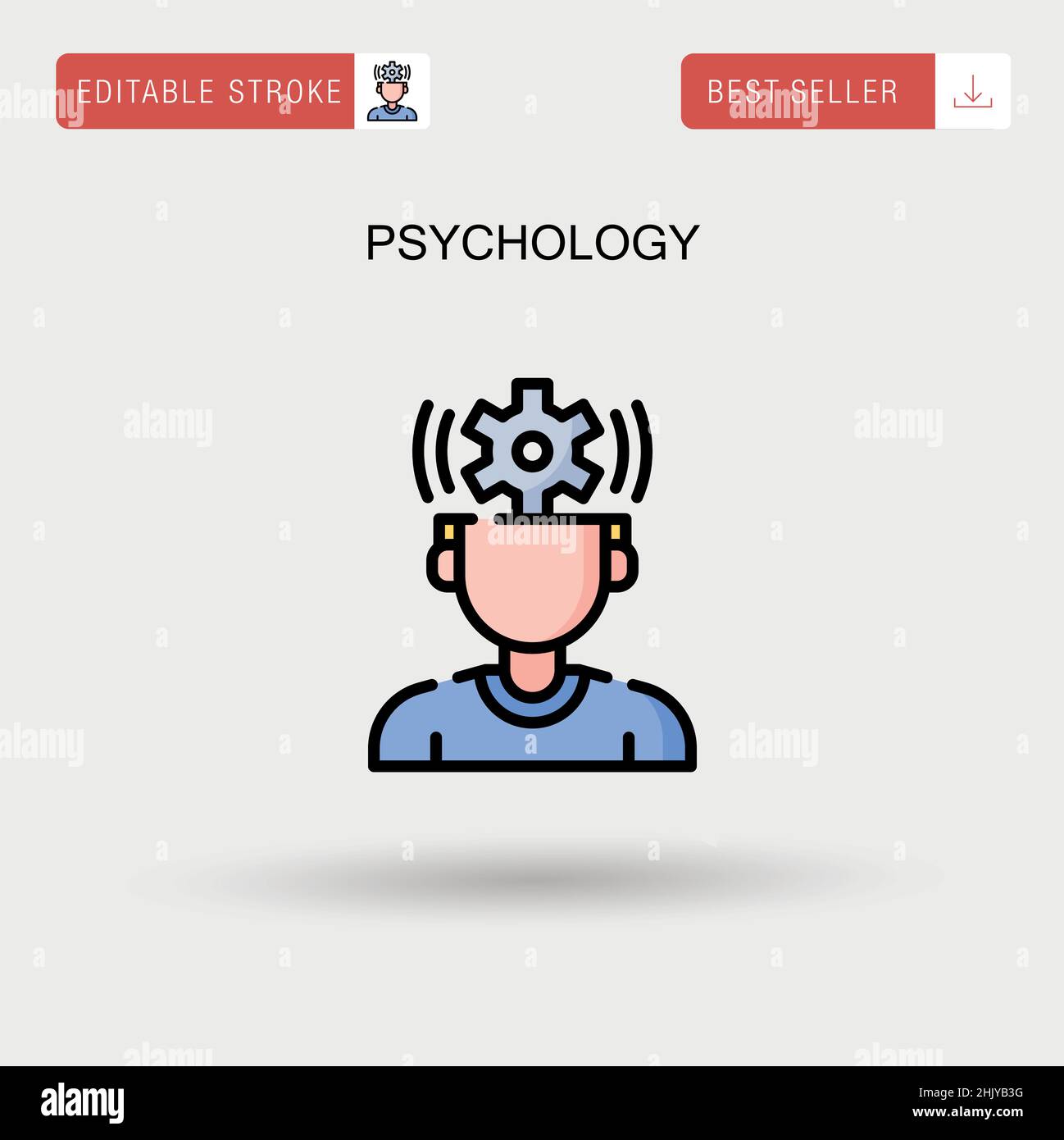 Psychologie simple vecteur icône. Illustration de Vecteur