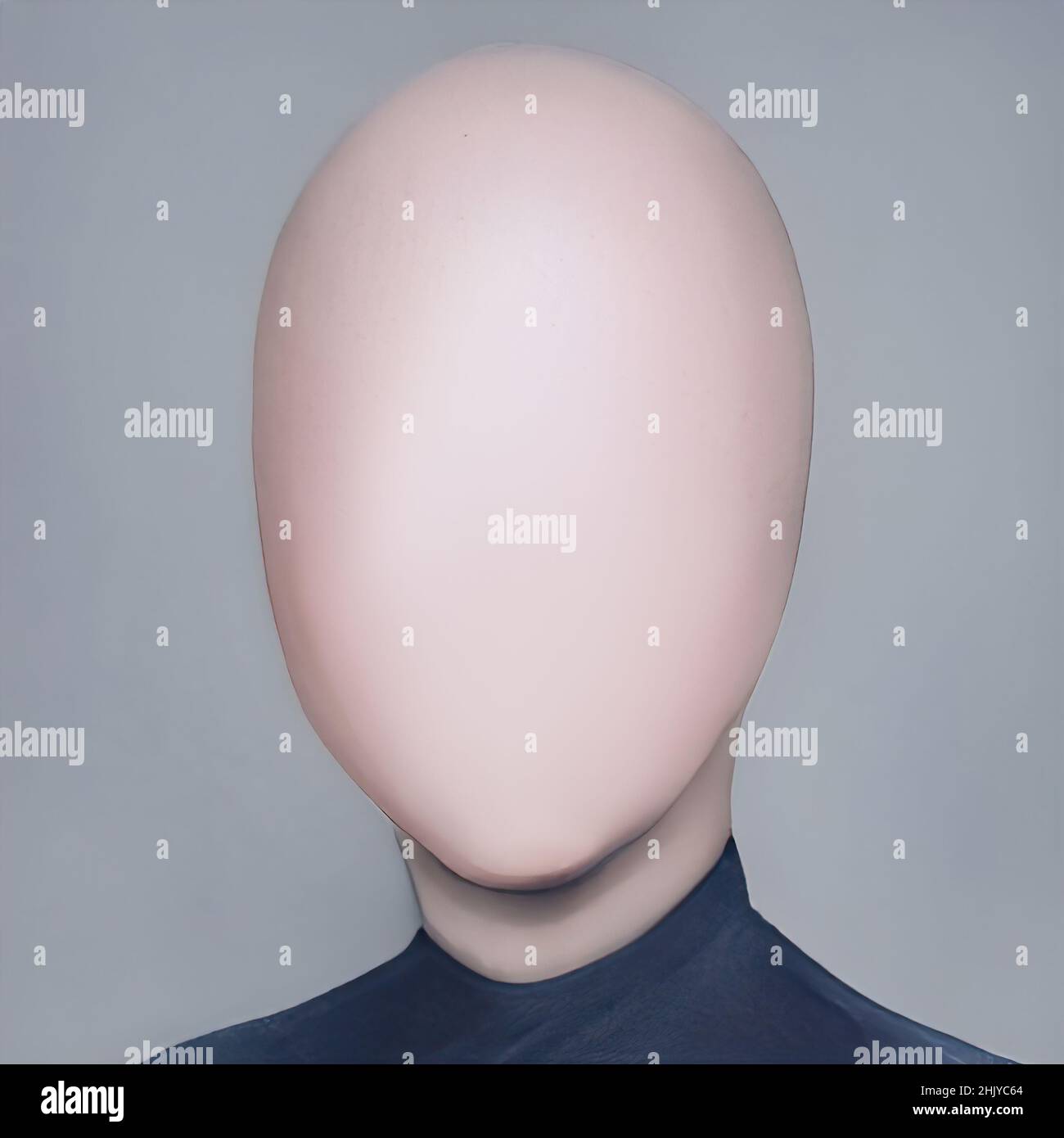 Homme sans visage, homme impersonnel, mannequin.Portrait anonyme d'un homme, identité abstraite.Illustration Banque D'Images