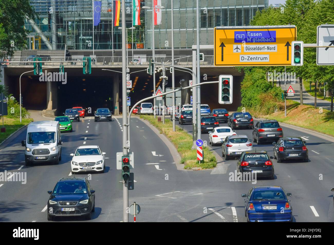 Einfahrt Rheinufertunnel, Düsseldorf, Nordrhein-Westfalen, Deutschland Banque D'Images