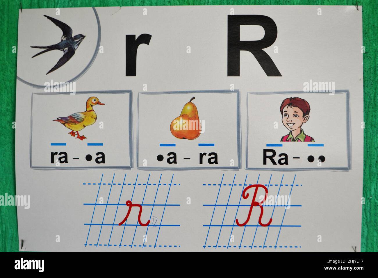 Lettres de l'alphabet utilisées à l'école primaire pour commencer la lecture écrite Banque D'Images