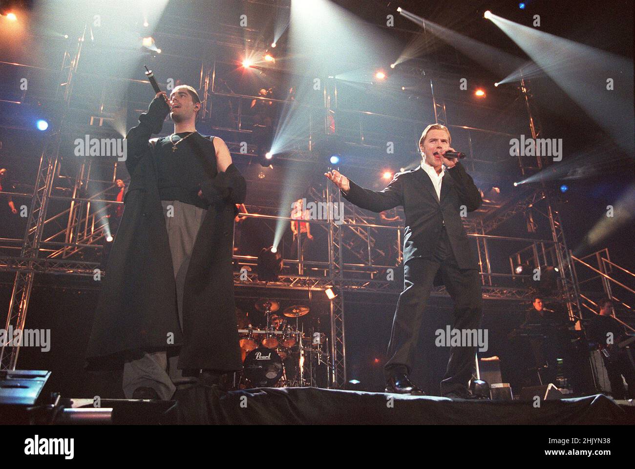 Boyzone en concert au Wembley Arena de Londres.6th décembre 1999 Banque D'Images