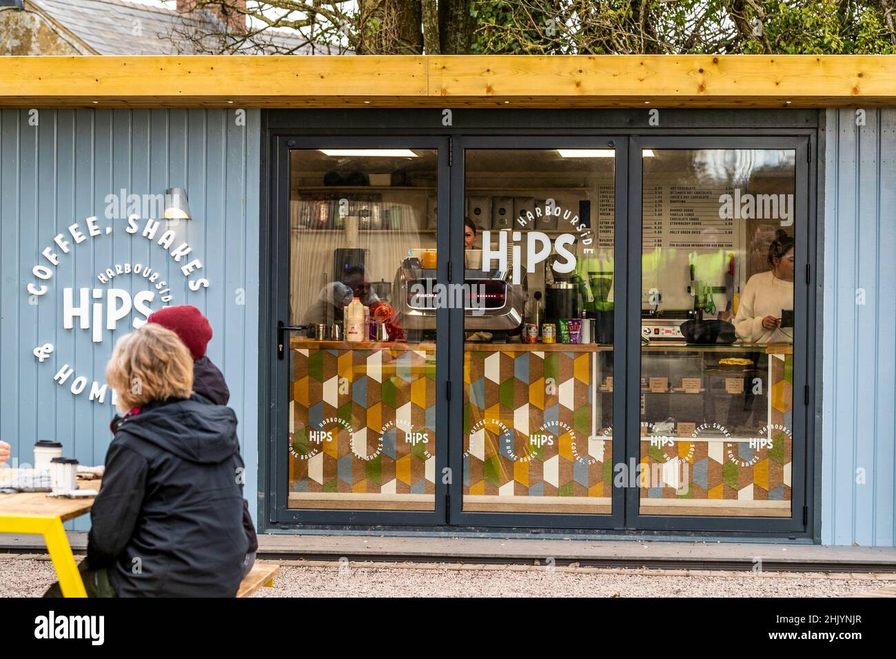 Nouveau café pop-up, HIPS social à Lydney Harbour, Forest of Dean, Gloucestershire.UK Banque D'Images