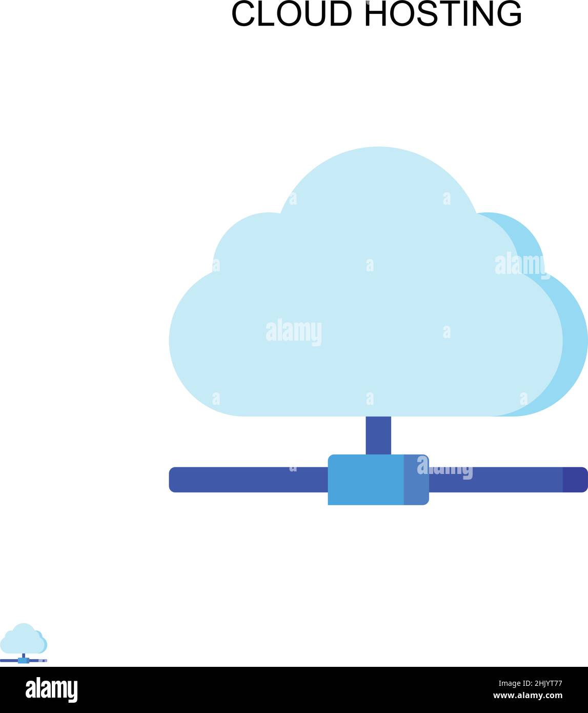 Icône de vecteur simple d'hébergement dans le Cloud.Modèle de conception de symbole d'illustration pour élément d'interface utilisateur Web mobile. Illustration de Vecteur