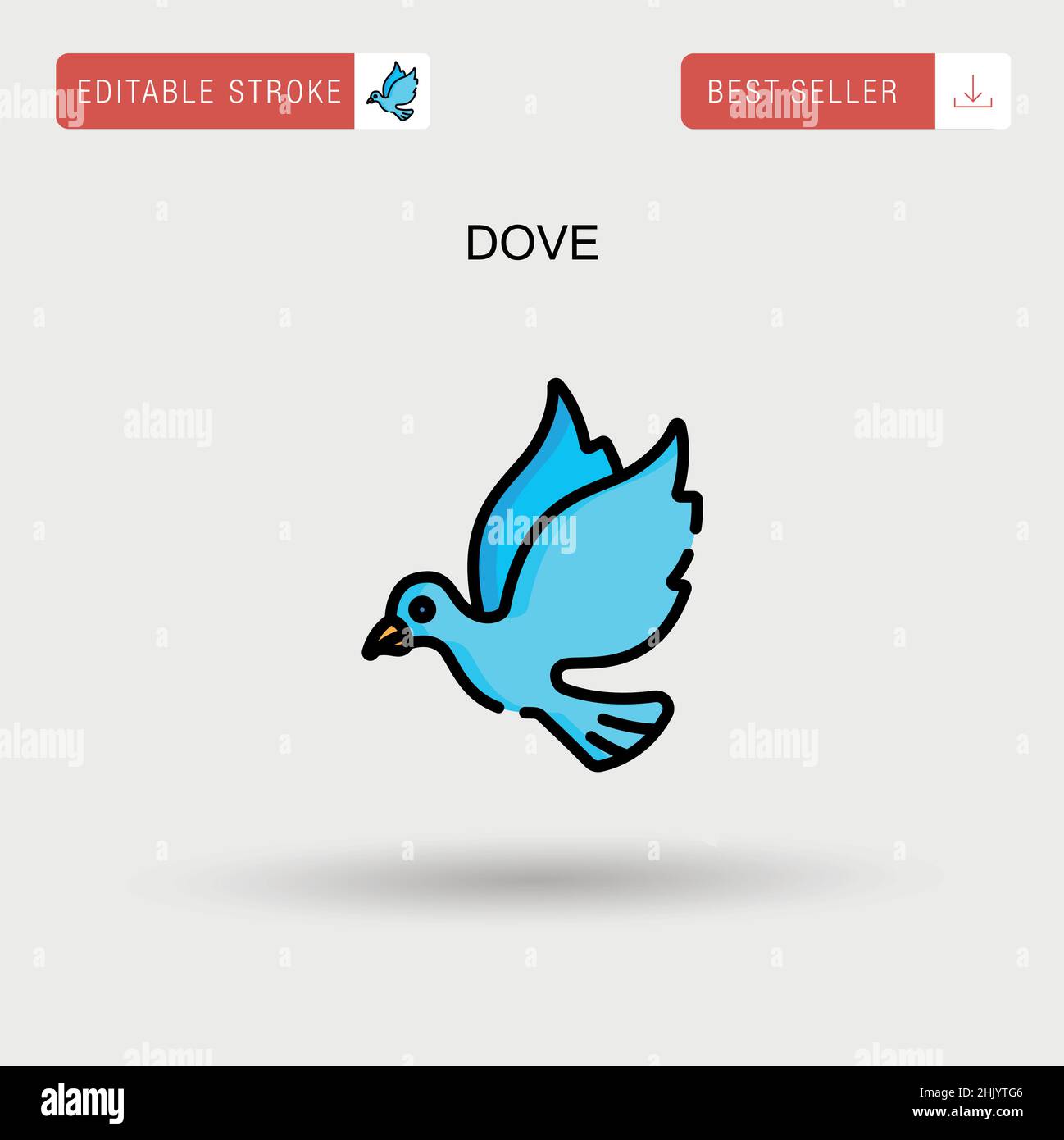 Icône de vecteur simple Dove. Illustration de Vecteur