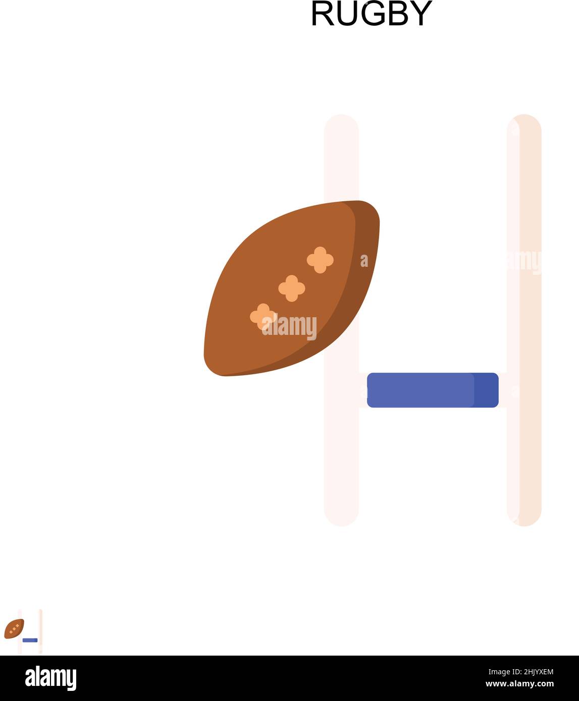 Icône de vecteur simple Rugby.Modèle de conception de symbole d'illustration pour élément d'interface utilisateur Web mobile. Illustration de Vecteur