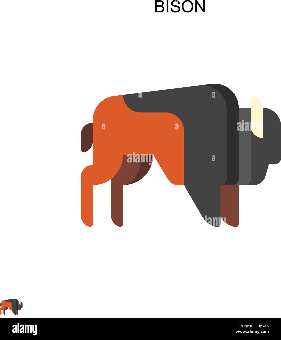 Icône de vecteur simple bison.Modèle de conception de symbole d'illustration pour élément d'interface utilisateur Web mobile. Illustration de Vecteur