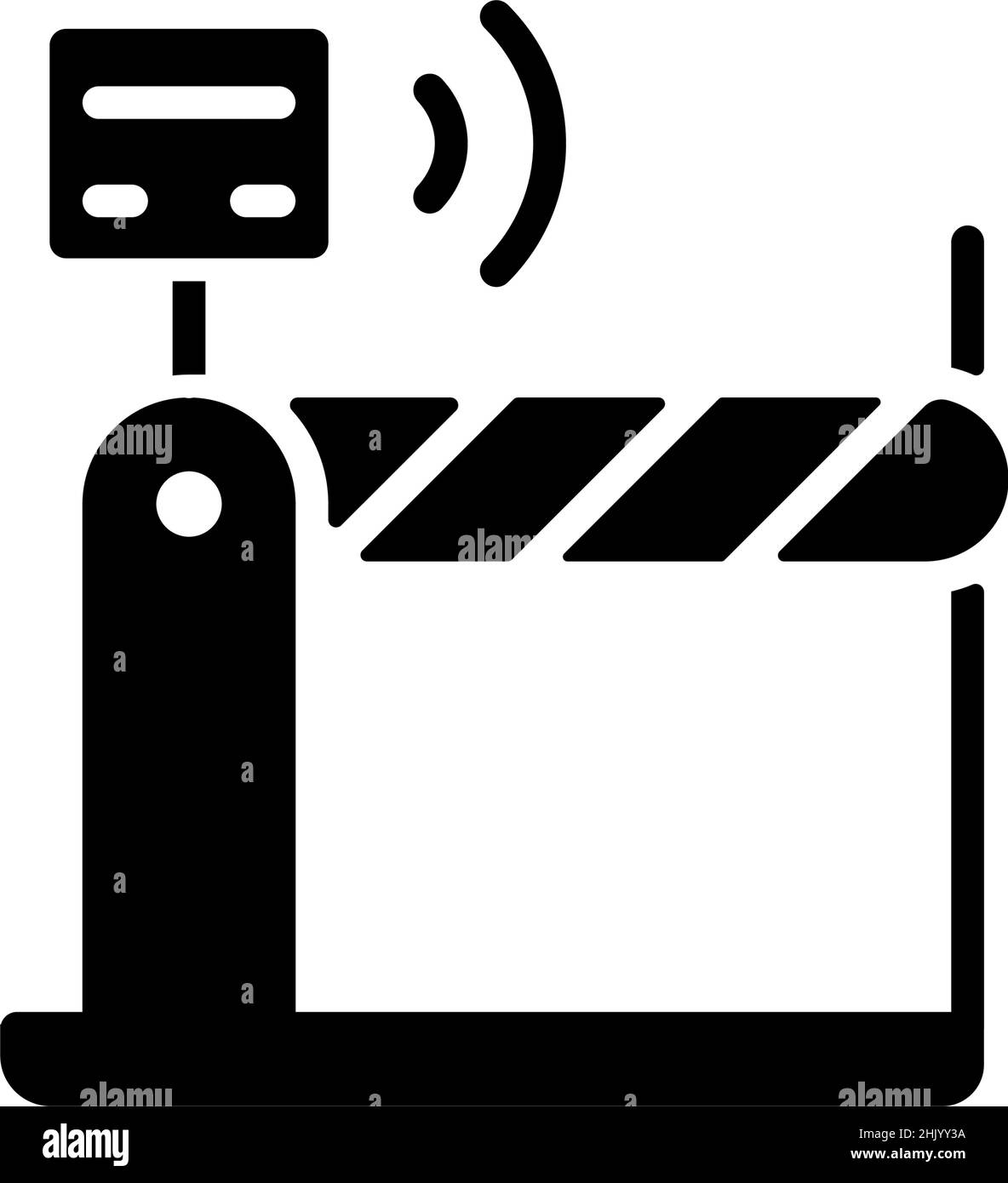 Icône en forme de glyphe noir de péage et d'émission Illustration de Vecteur