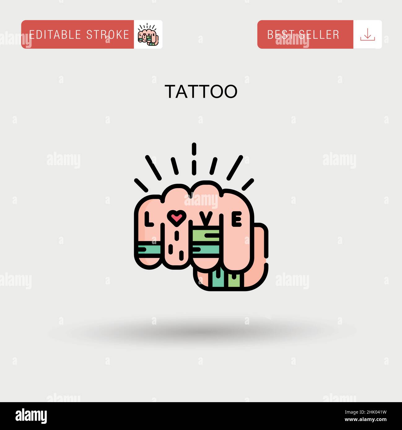 Icône de vecteur simple tatouage. Illustration de Vecteur