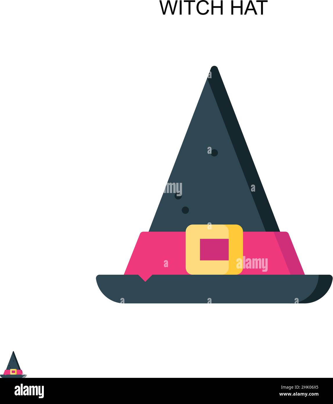 Icône de vecteur simple chapeau de sorcière.Modèle de conception de symbole d'illustration pour élément d'interface utilisateur Web mobile. Illustration de Vecteur