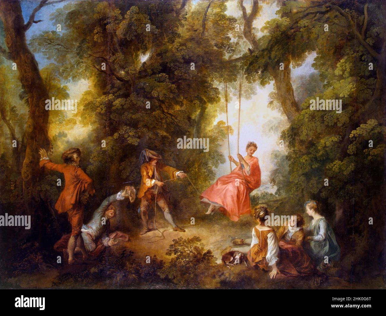 Swing de l'artiste français Nicolas Lancret (1690-1743), huile sur toile, 1730s Banque D'Images