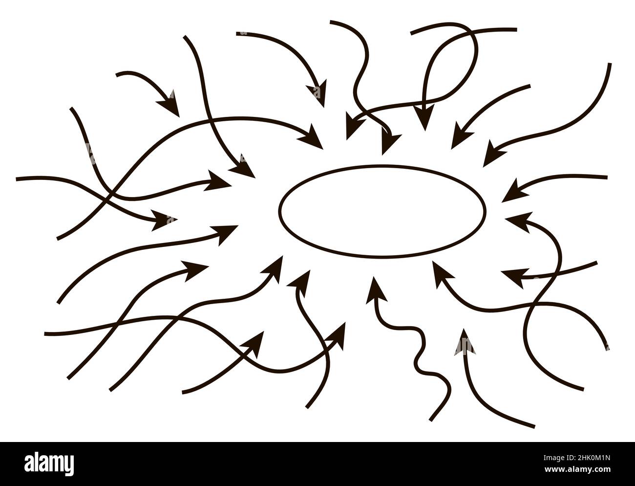 Diagramme avec flèches.Concept de brainstorming. Illustration de Vecteur