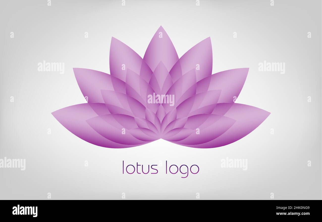 Logo violet Lotus, Flower of Life.Géométrie sacrée.Symbole de l'harmonie et de l'équilibre.Signe de pureté.Chakra Yoga vecteur de conception isolé sur blanc Illustration de Vecteur