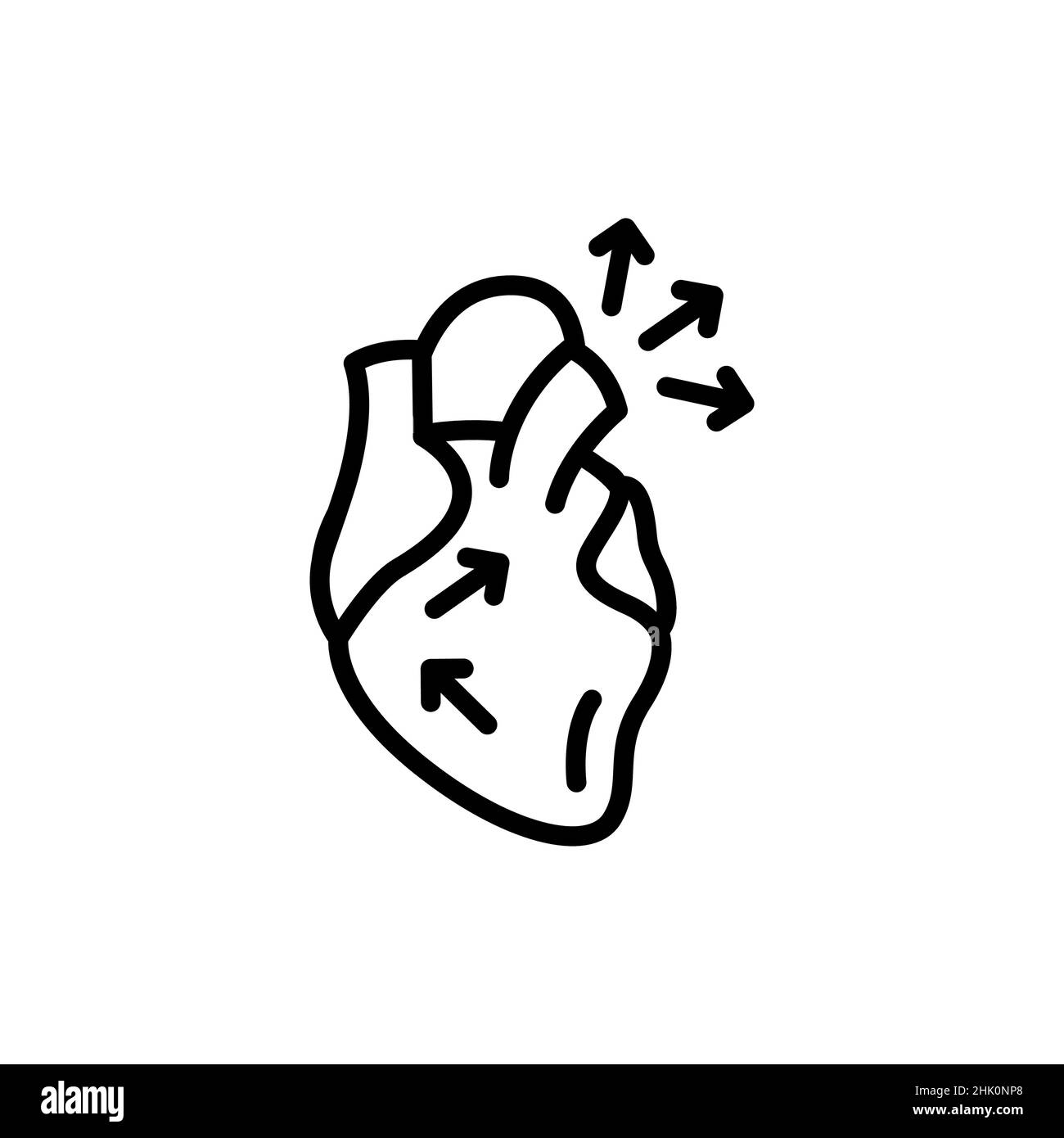 Icône de ligne de couleur diastole.Elément vectoriel isolé.Pictogramme de contour pour la page Web, l'application mobile, la promotion Illustration de Vecteur