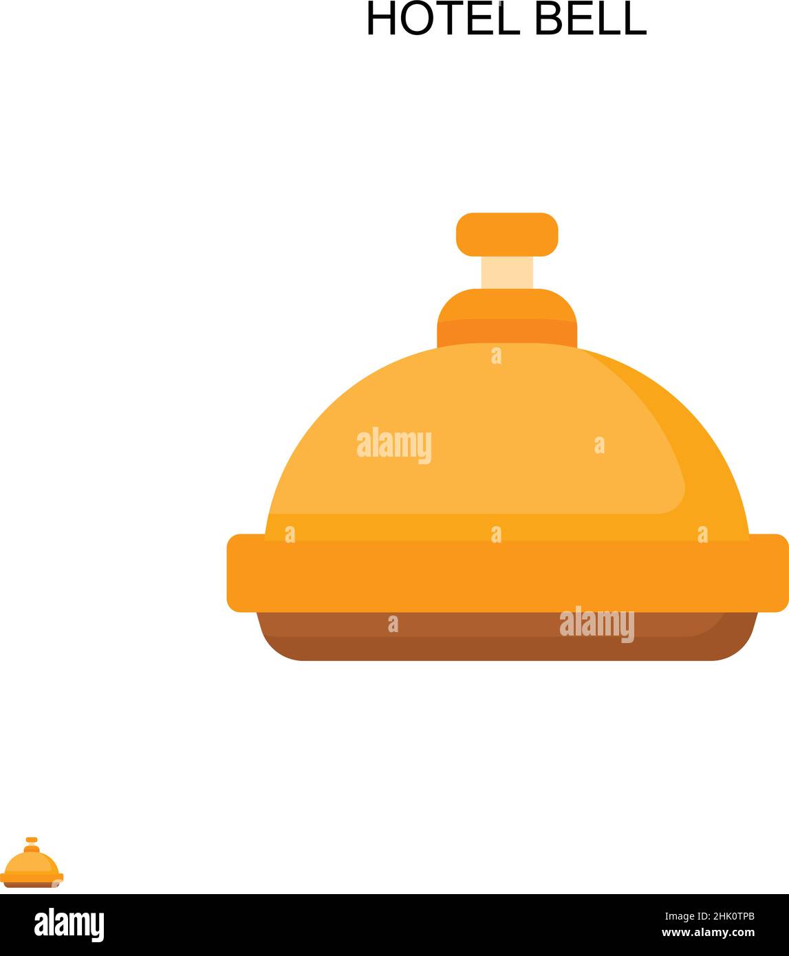 Icône de vecteur simple de cloche d'hôtel.Modèle de conception de symbole d'illustration pour élément d'interface utilisateur Web mobile. Illustration de Vecteur