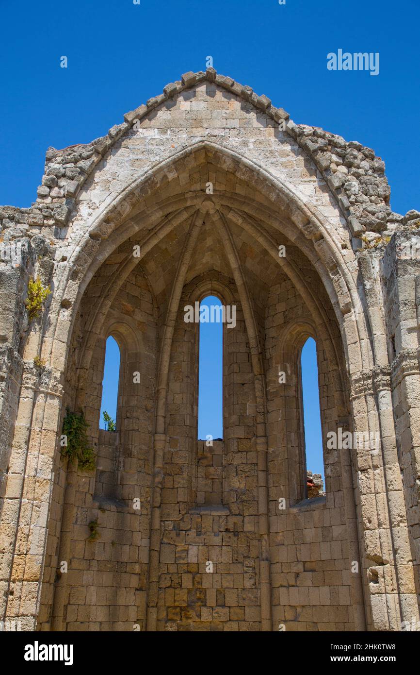 La Vierge Marie de l'église Burgh, la vieille ville de Rhodes, Rhodes, Groupe des îles Dodécanèse, Grèce Banque D'Images
