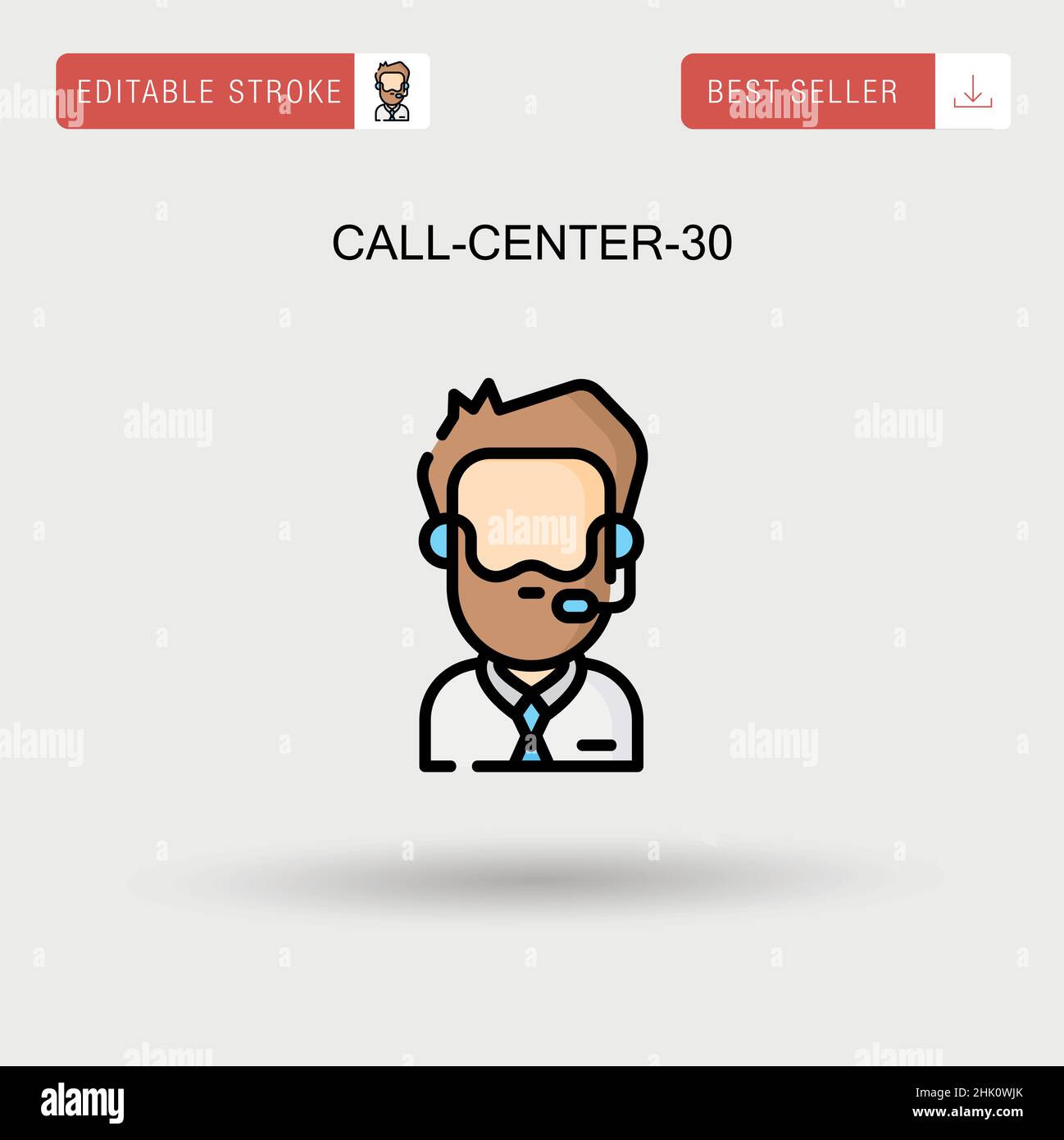 Call-Center-30 icône de vecteur simple. Illustration de Vecteur