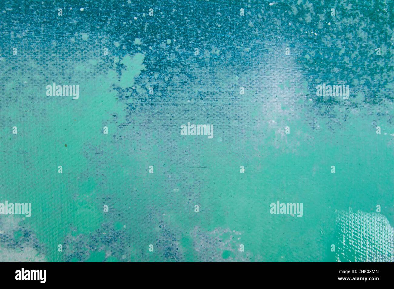 Toile colorée verte turquoise abstraite peinture grunge texture Banque D'Images