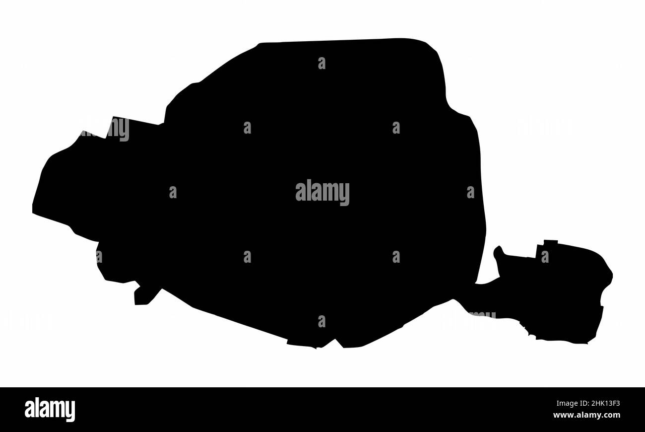 Carte silhouette de Paris isolée sur fond blanc, France Illustration de Vecteur