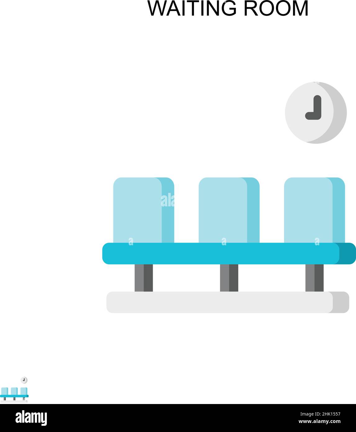 Icône de vecteur simple de salle d'attente.Modèle de conception de symbole d'illustration pour élément d'interface utilisateur Web mobile. Illustration de Vecteur