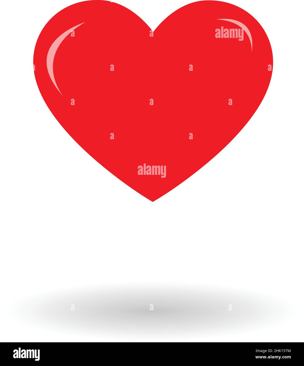 Icône vectorielle d'un coeur rouge, symbole de l'amour des graphiques ...
