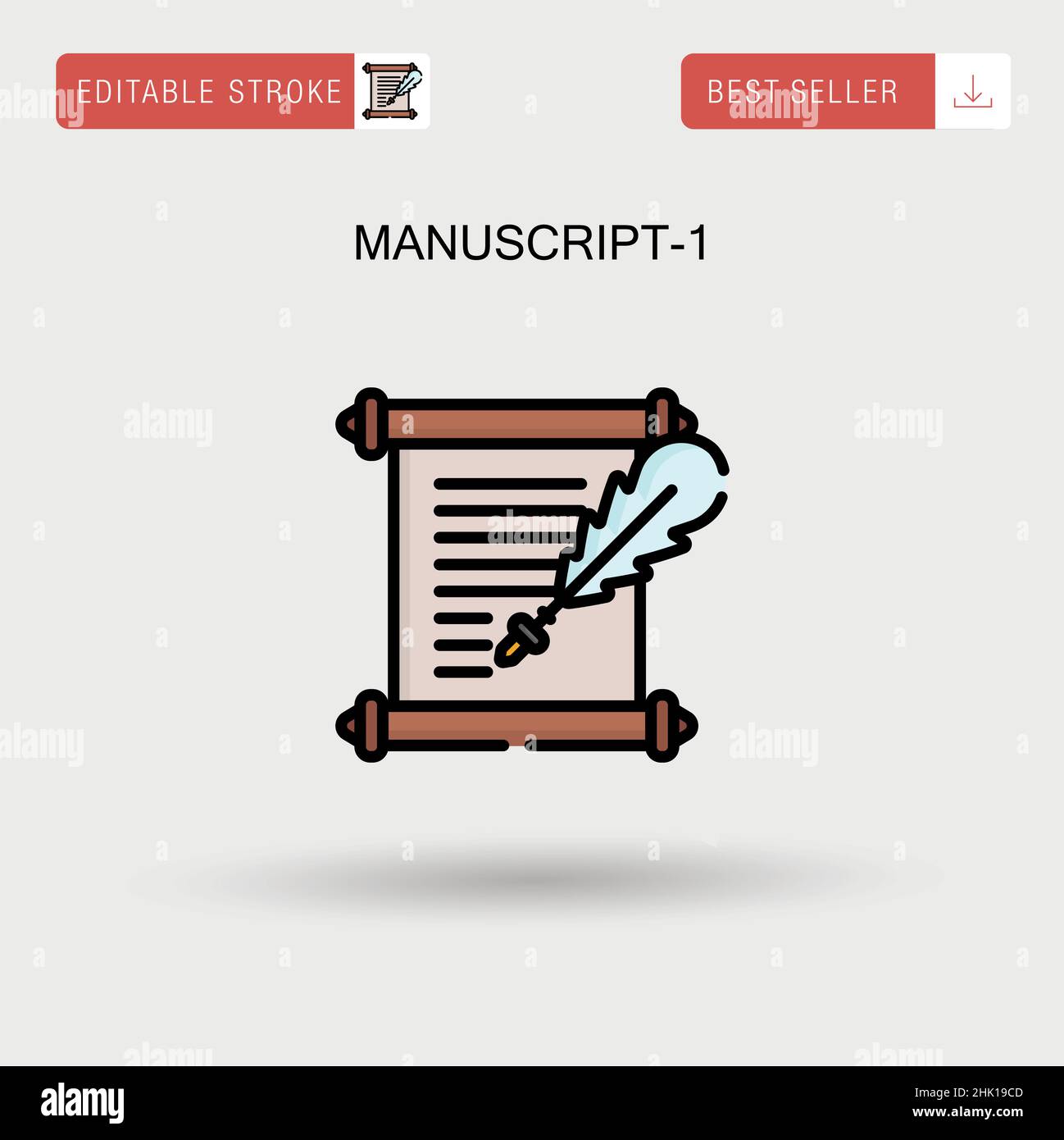 Icône de vecteur simple manuscrit-1. Illustration de Vecteur