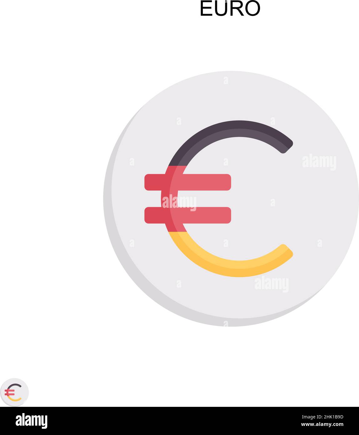 Icône de vecteur simple euro.Modèle de conception de symbole d'illustration pour élément d'interface utilisateur Web mobile. Illustration de Vecteur