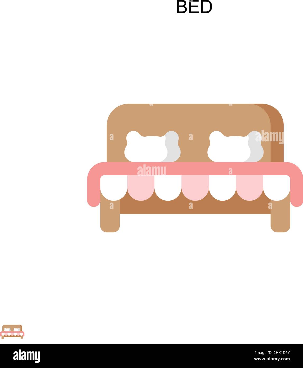 Icône de vecteur simple de lit.Modèle de conception de symbole d'illustration pour élément d'interface utilisateur Web mobile. Illustration de Vecteur