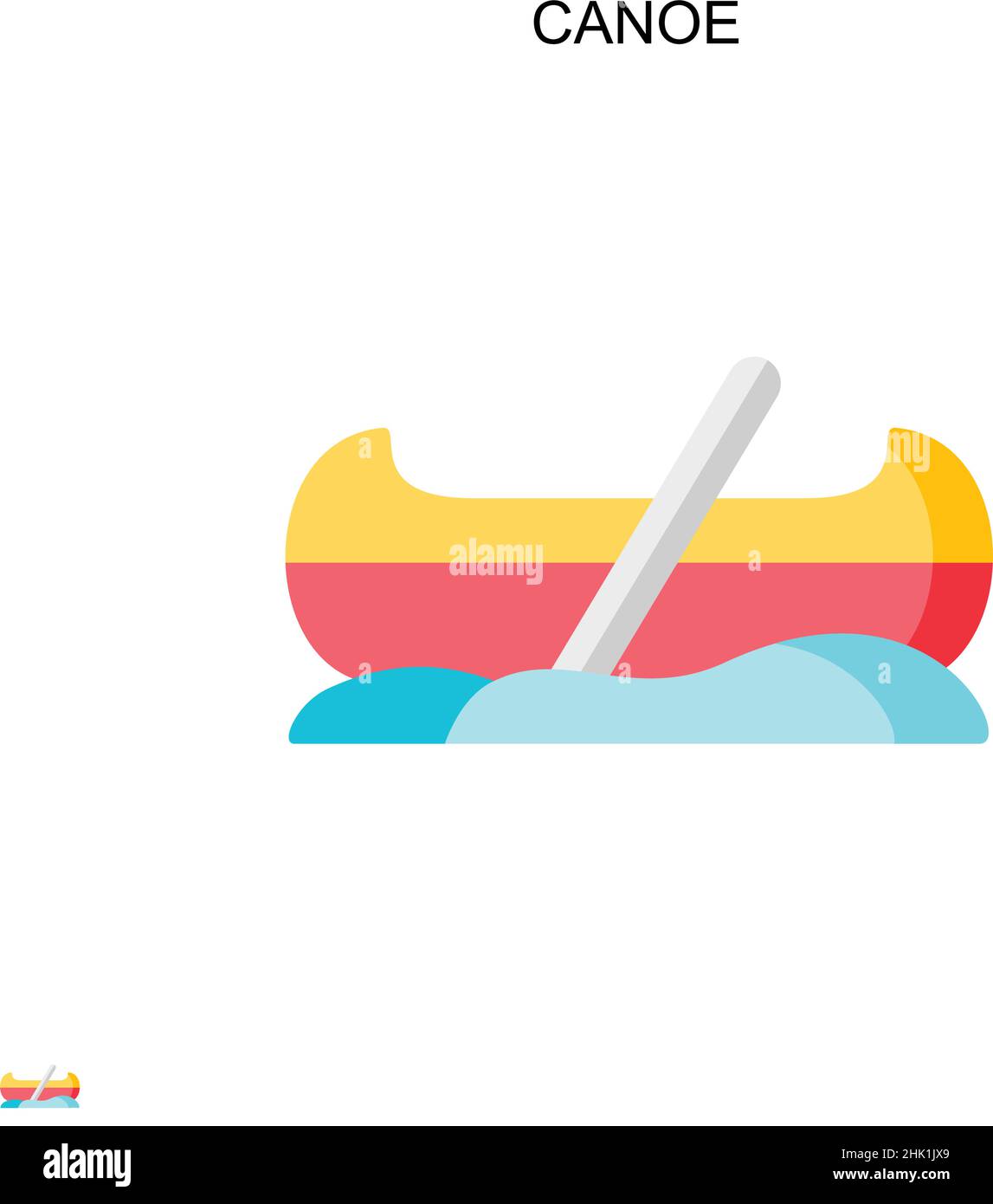 Icône Canoe simple Vector.Modèle de conception de symbole d'illustration pour élément d'interface utilisateur Web mobile. Illustration de Vecteur