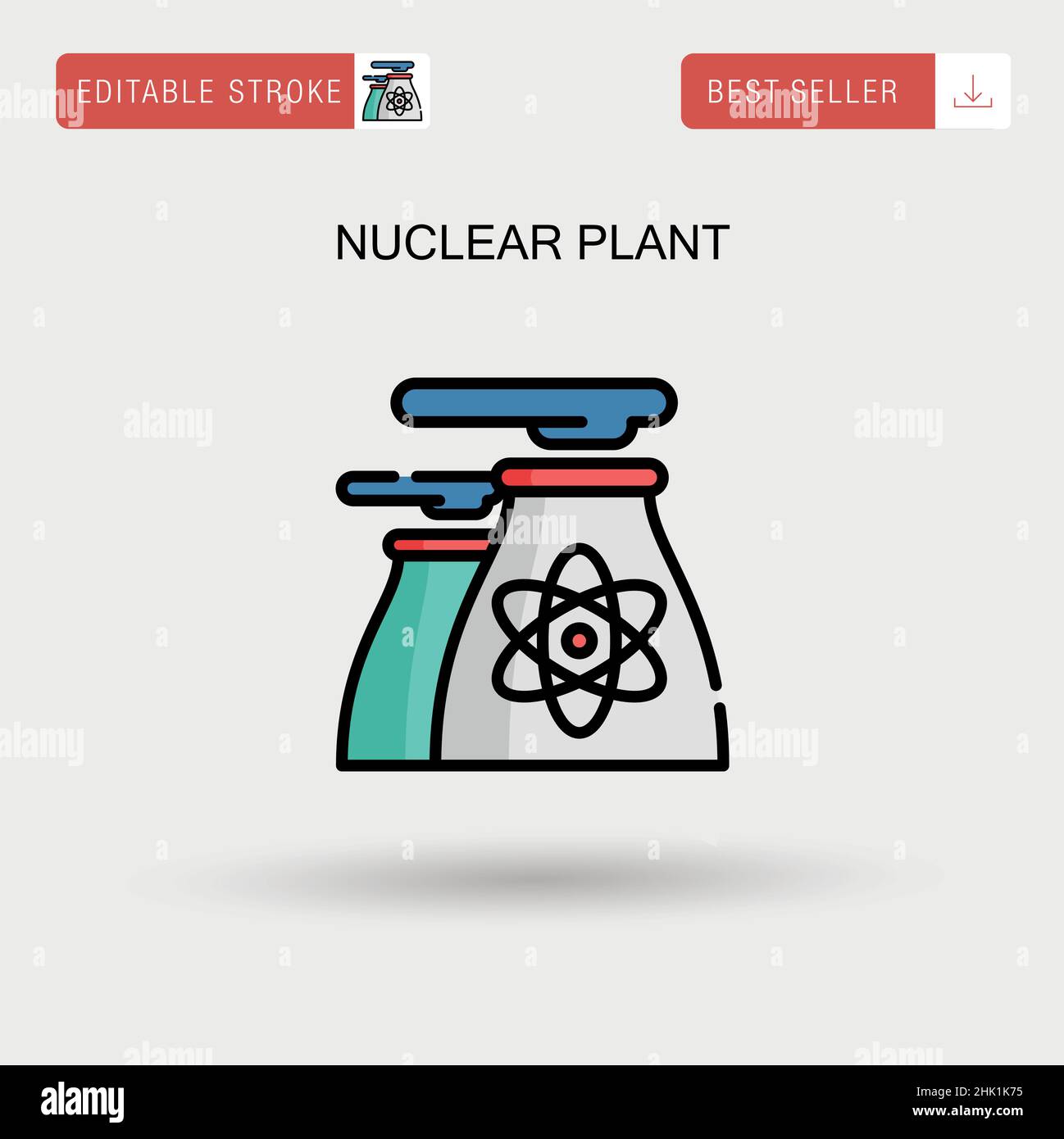 Icône de vecteur simple de la centrale nucléaire. Illustration de Vecteur