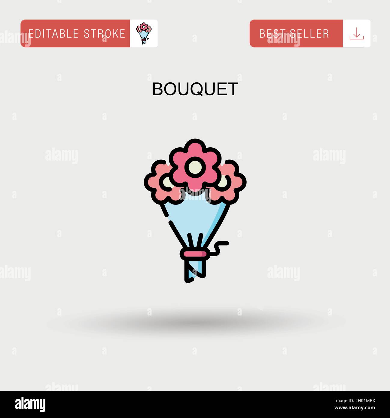 Icône de vecteur simple de bouquet. Illustration de Vecteur