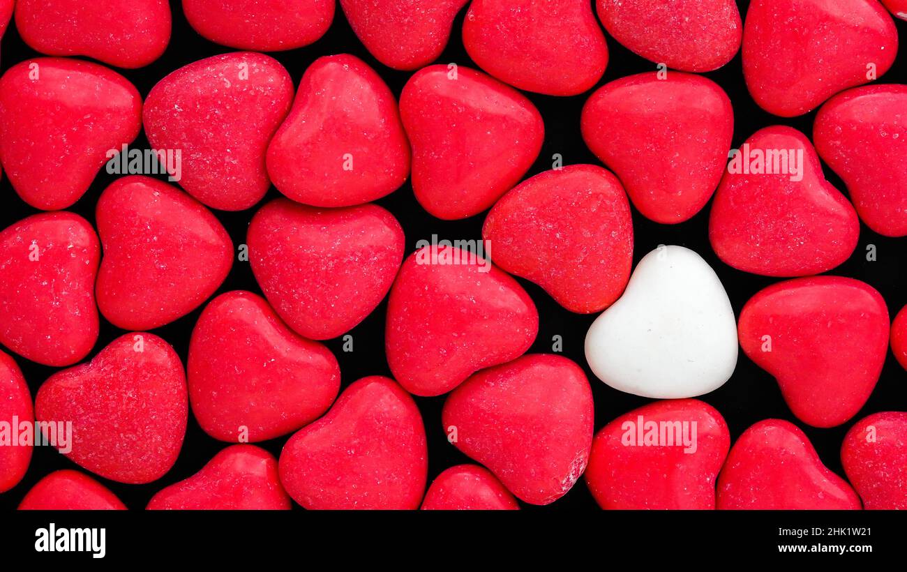 Fond coloré de coeurs de bonbons pour la Saint-Valentin Banque D'Images