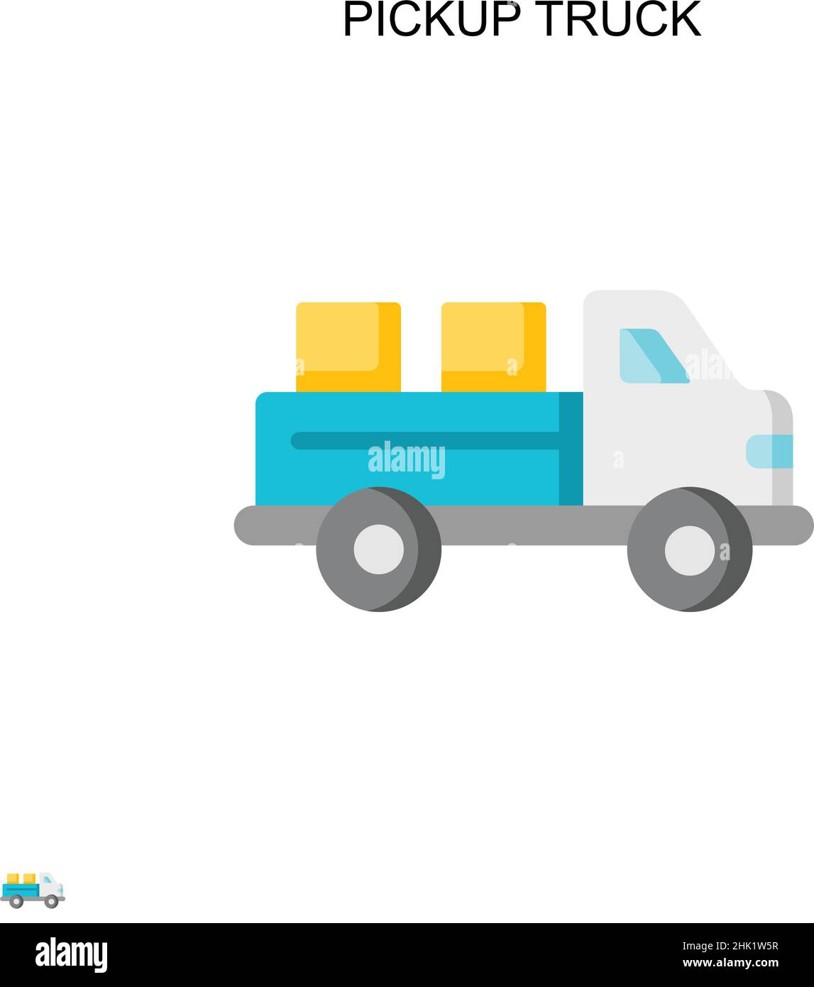 Icône de vecteur simple de camion de pick-up.Modèle de conception de symbole d'illustration pour élément d'interface utilisateur Web mobile. Illustration de Vecteur