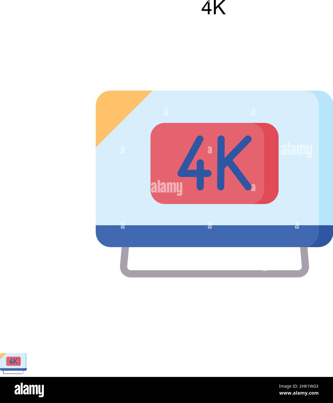 4K icône de vecteur simple.Modèle de conception de symbole d'illustration pour élément d'interface utilisateur Web mobile. Illustration de Vecteur