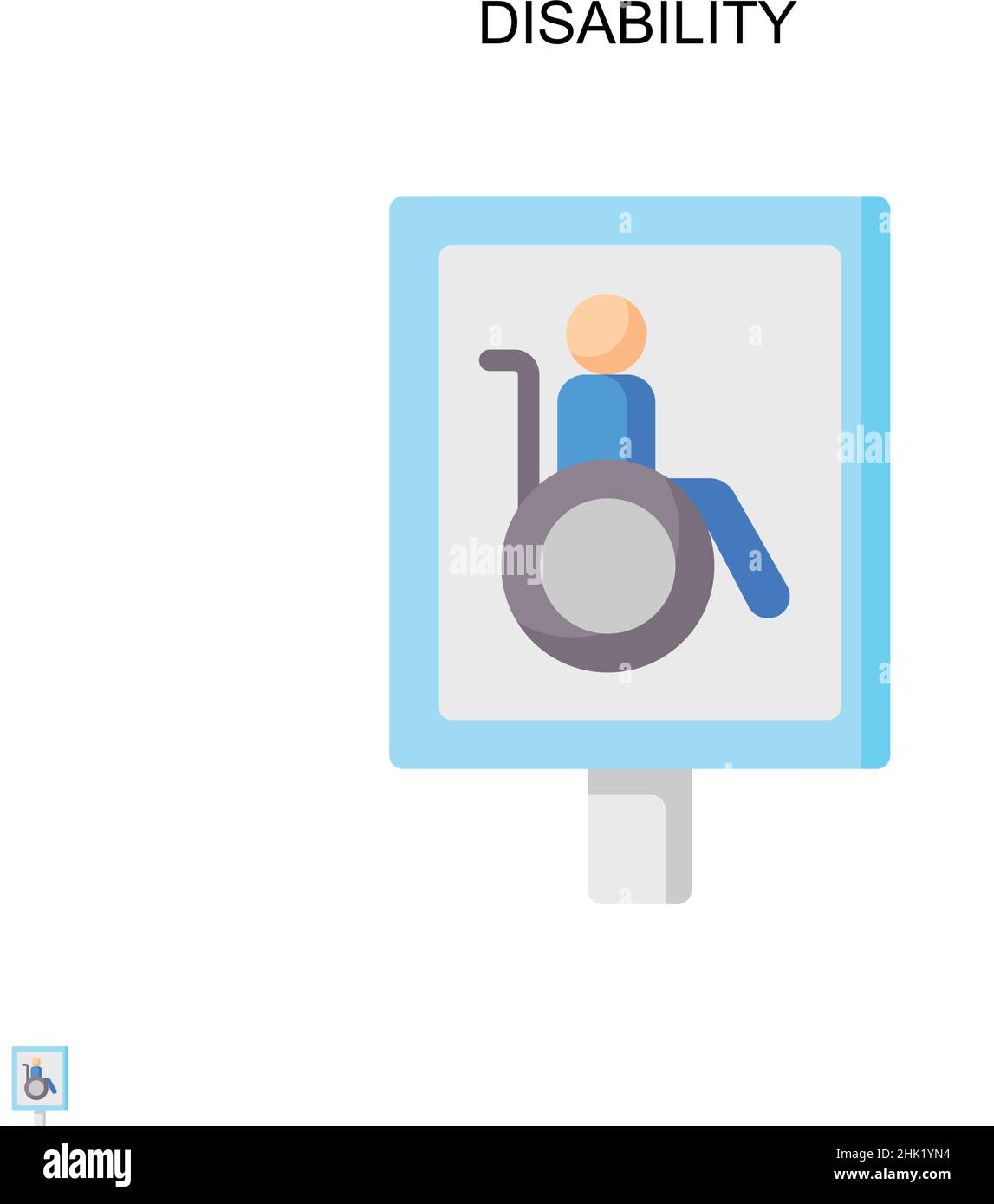 Handicap icône de vecteur simple.Modèle de conception de symbole d'illustration pour élément d'interface utilisateur Web mobile. Illustration de Vecteur