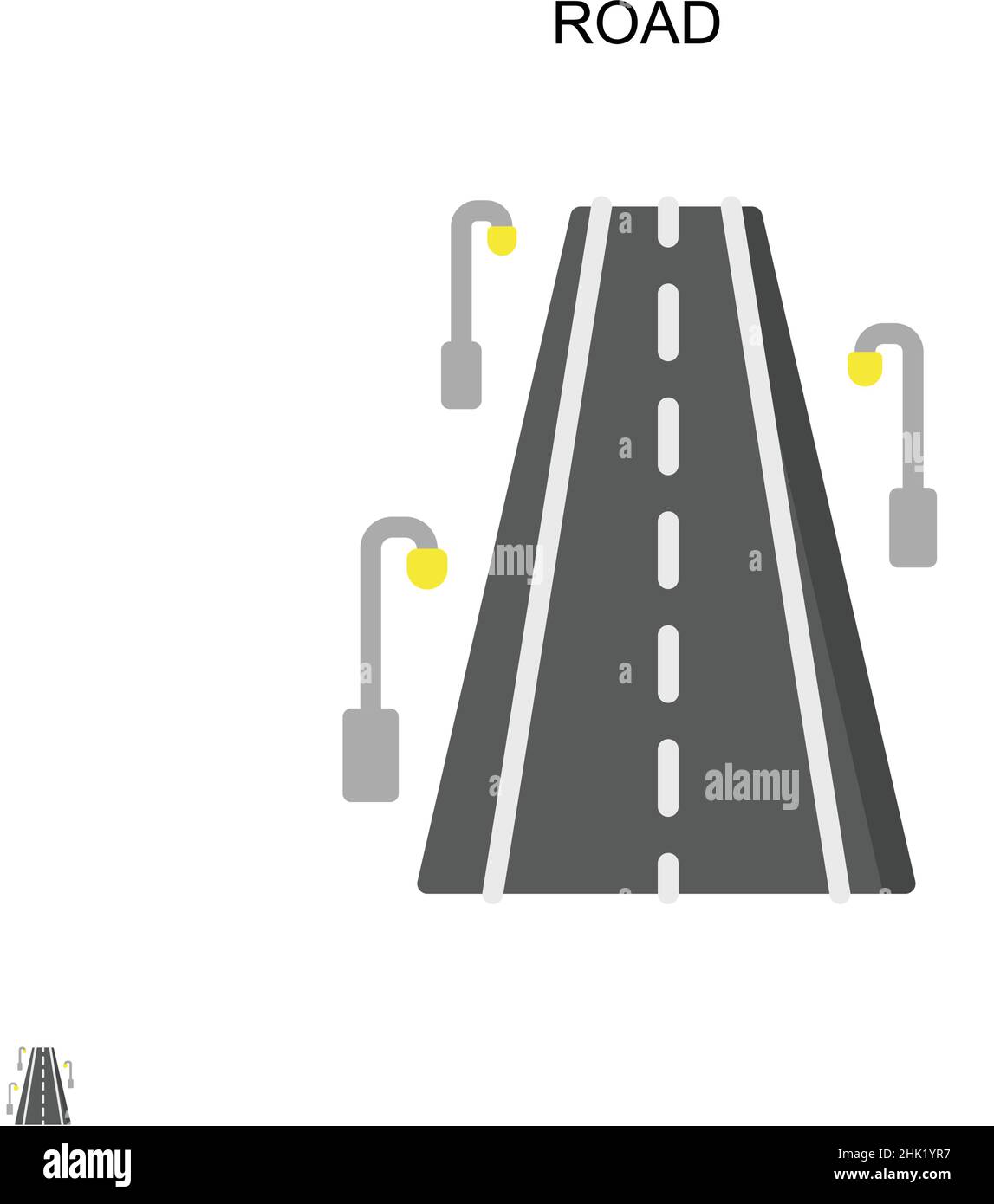 Icône de vecteur simple route.Modèle de conception de symbole d'illustration pour élément d'interface utilisateur Web mobile. Illustration de Vecteur