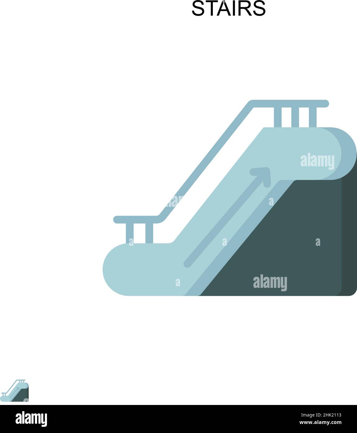 Icône de vecteur simple Stairs.Modèle de conception de symbole d'illustration pour élément d'interface utilisateur Web mobile. Illustration de Vecteur