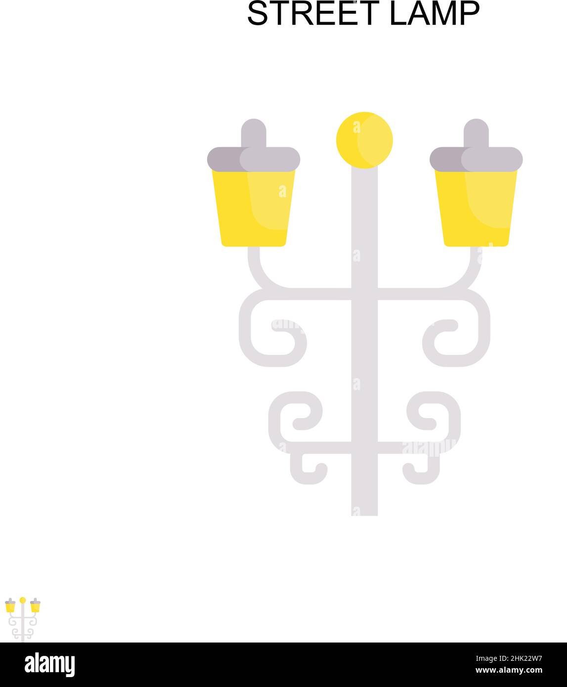 Icône de vecteur simple de lampe de rue.Modèle de conception de symbole d'illustration pour élément d'interface utilisateur Web mobile. Illustration de Vecteur