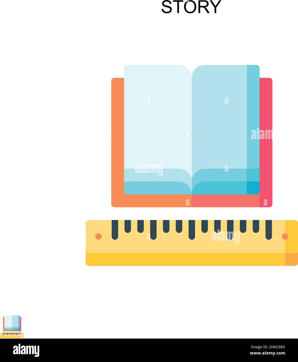 Icône scénario simple.Modèle de conception de symbole d'illustration pour élément d'interface utilisateur Web mobile. Illustration de Vecteur