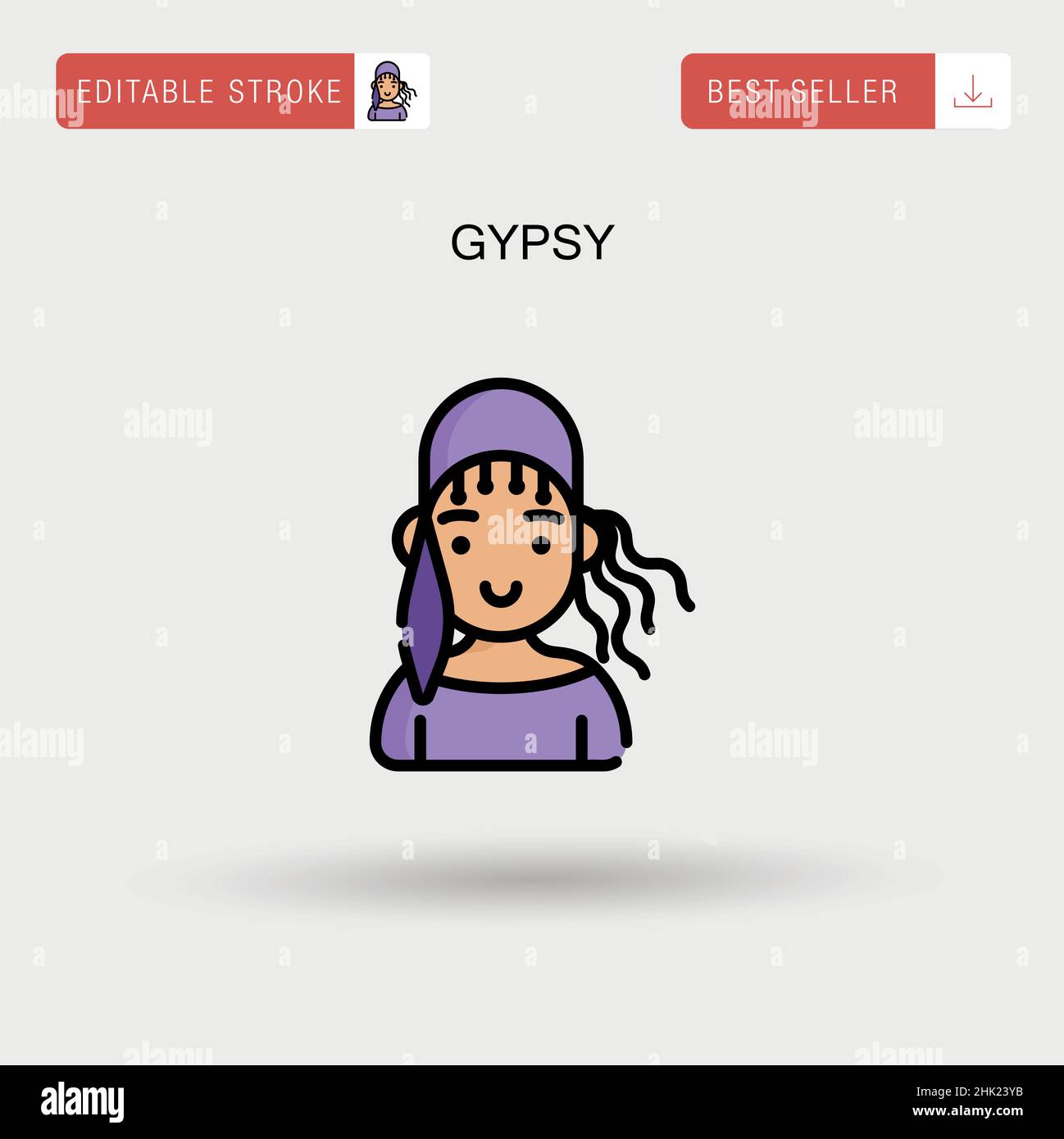 Icône de vecteur simple Gypsy. Illustration de Vecteur