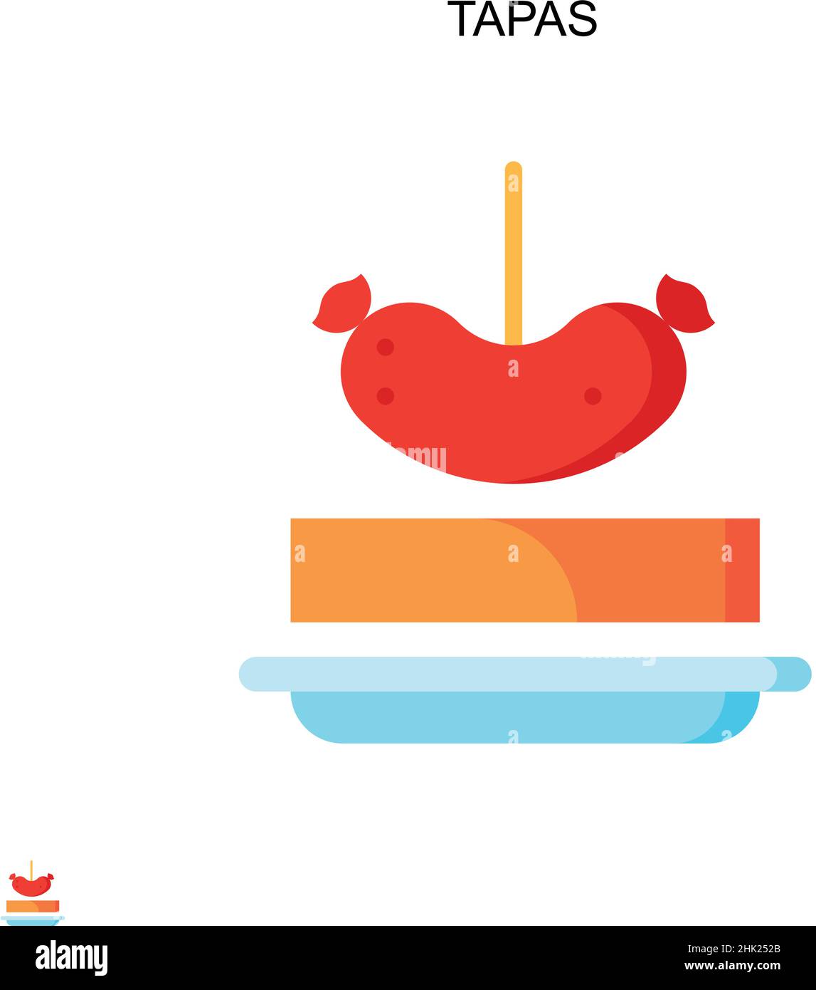 Icône de vecteur simple tapas.Modèle de conception de symbole d'illustration pour élément d'interface utilisateur Web mobile. Illustration de Vecteur