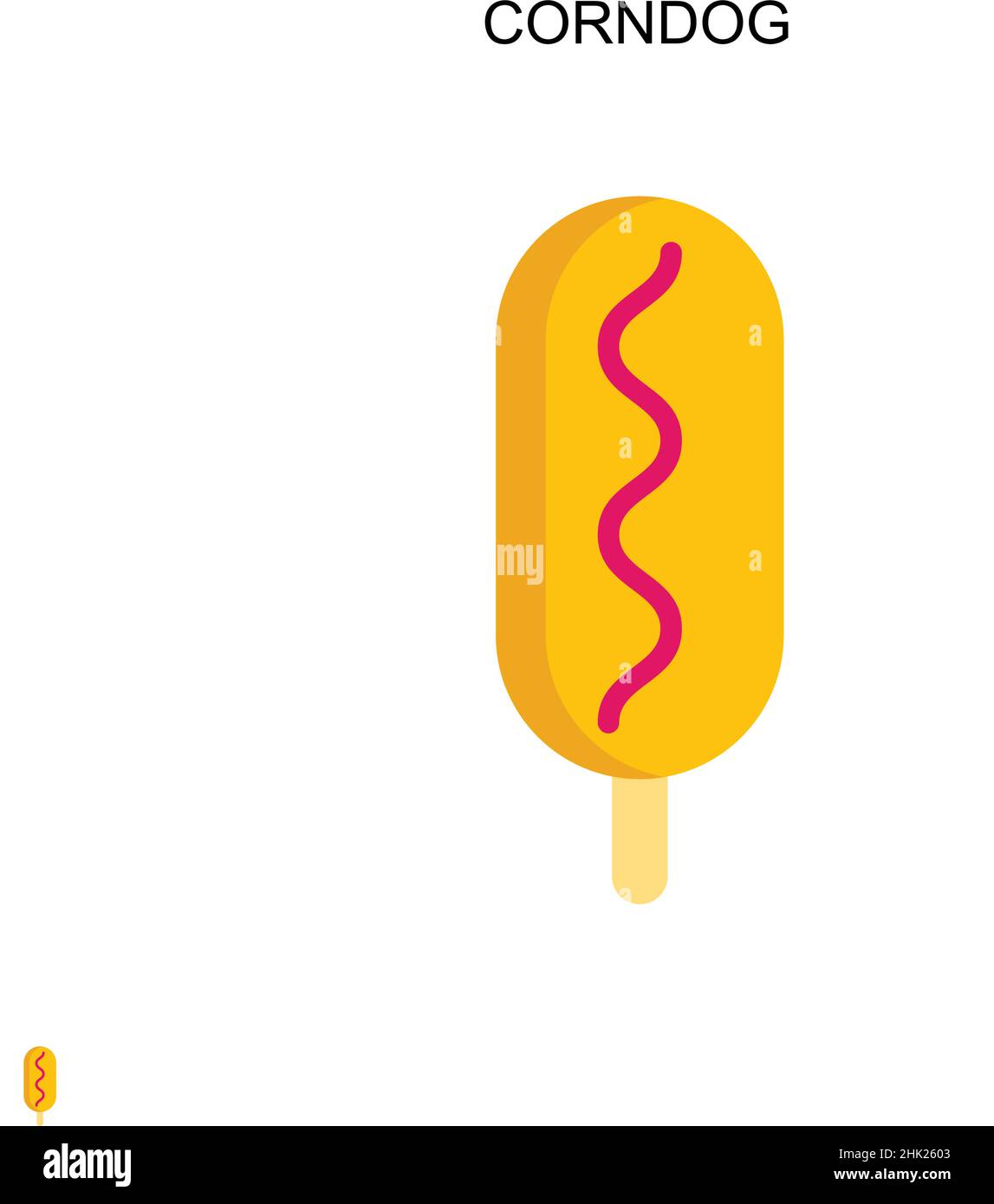 Icône de vecteur simple Corndog.Modèle de conception de symbole d'illustration pour élément d'interface utilisateur Web mobile. Illustration de Vecteur