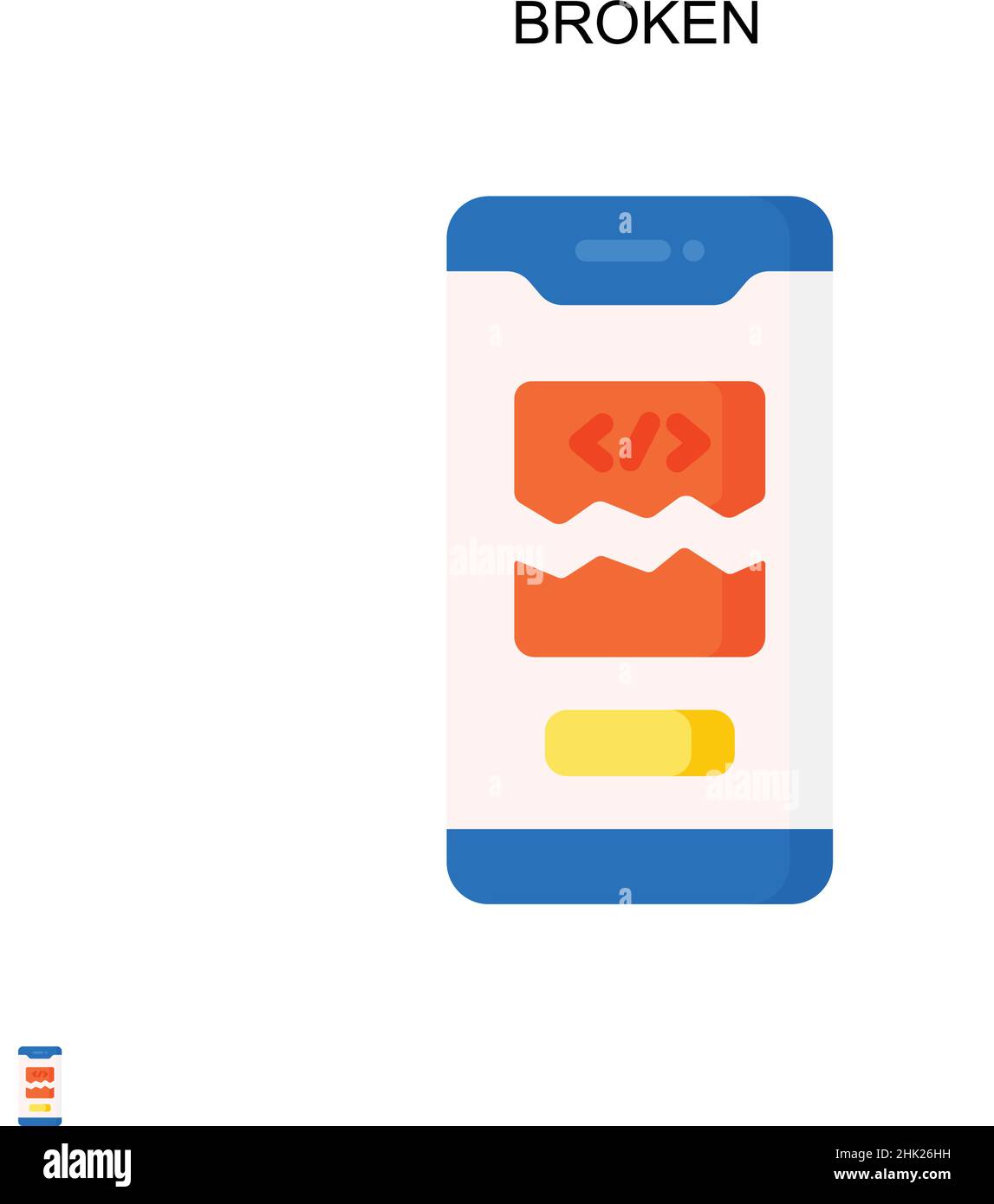 Icône de vecteur simple cassé.Modèle de conception de symbole d'illustration pour élément d'interface utilisateur Web mobile. Illustration de Vecteur